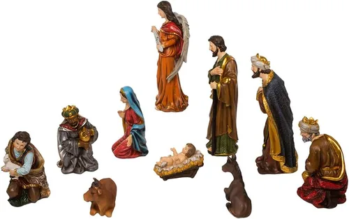 Vista 5 de Kurt S. Adler Juego de 10 piezas de figuras de pesebre de 12.5 pulgadas