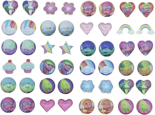 Vista 3 de Dream Works Trolls - 24 pares de aretes adhesivos (paquete de 2)