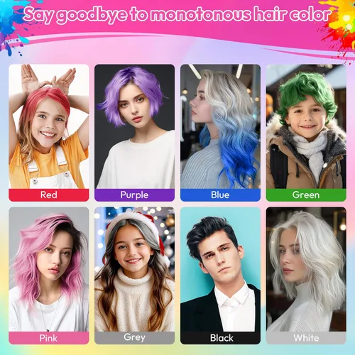 Vista 4 de Spray de color rojo temporal para el cabello para mujeres, tinte
