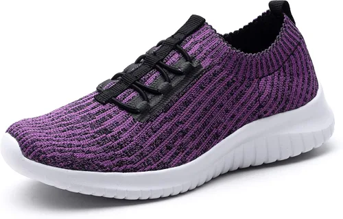 Vista 25 de TIOSEBON - Zapatos de caminar sin cordones para mujer, ligeros, casuales, para correr A/Todo Blanco