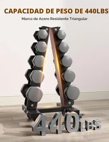 Vista 5 de YOLEO Estante para mancuernas, ajustable y compacto para mancuernas, pesas rusas, mancuernas, organizador de almacenamiento de pesas resistente
