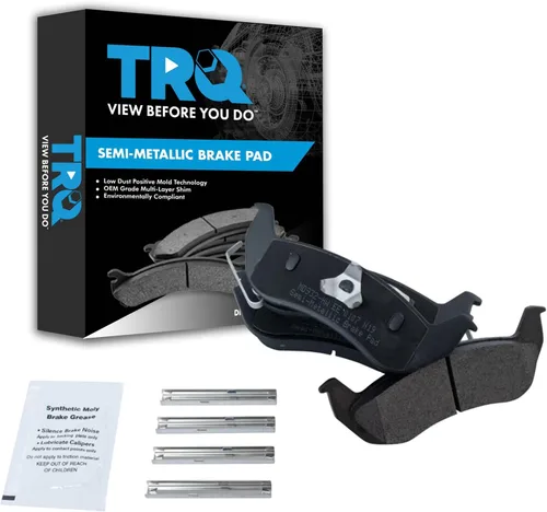 Vista 14 de TRQ Pastillas de freno delanteras semi metálicas compatibles con Ford Expedition 2018-2021 F-150 2018-2020 Lincoln Navigator 2018-2022