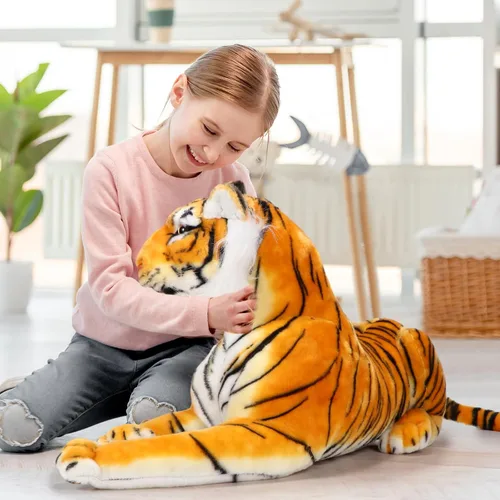 Vista 5 de Syhood Juguete gigante de peluche de tigre gigante de 27 pulgadas, adecuado para regalos de cumpleaños
