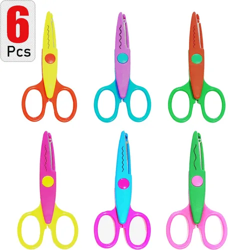 Vista 6 de Paper Edge - Juego de 6 tijeras de manualidades con patrones diferentes para profesores, álbumes de recortes, álbumes, niños, artes