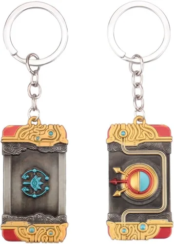 Vista 3 de MOOI Llavero Breath of the Wild, llavero de pizarra Sheikash, accesorios de cosplay para regalo de fanáticos