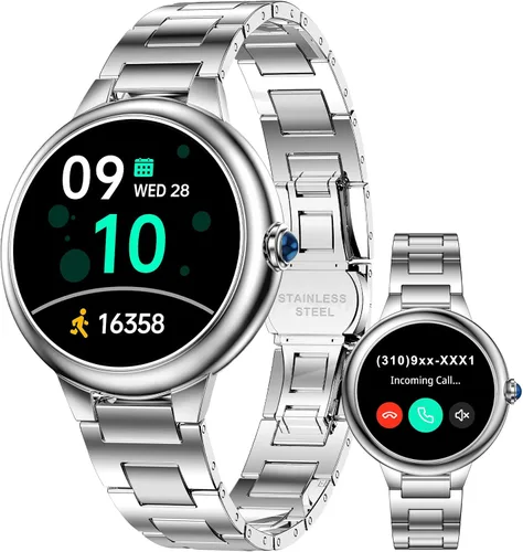 Vista 10 de SOUYIE 2026 Reloj inteligente de lujo para mujeres, pantalla AMOLED de 1.19", reloj inteligente DA GPT, monitor de frecuencia cardíaca, monitor
