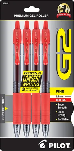 Vista 5 de Pilot G2 - Bolígrafos de gel premium con punta gruesa, bolígrafos de tinta gel, 1 mm, paquete de 4, colores clásicos surtidos - Ideal para escritura