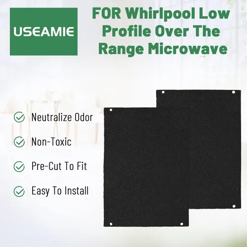 Vista 5 de Filtros de aire de repuesto de carbón activado para horno de microondas, compatibles con Whirlpool de perfil bajo sobre la gama, modelos de campana