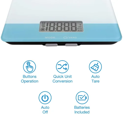 Vista 4 de Easy@Home Báscula digital de cocina de alimentos, calculadora nutricional profesional, peso, calorías, grasa, colesterol, carbohidratos, función