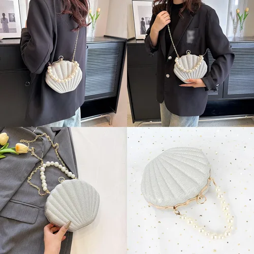 Vista 2 de Women Mini Seashell Evening Clutch Top-Handle Bag Cross-body Bag