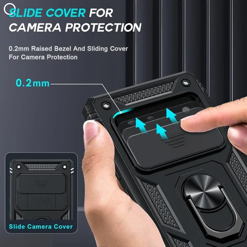 Vista 2 de LeYi Funda para Google Pixel 6: Funda para teléfono para Pixel 6 con cubierta deslizante para cámara + [2 paquetes] Protector de pantalla de vidrio