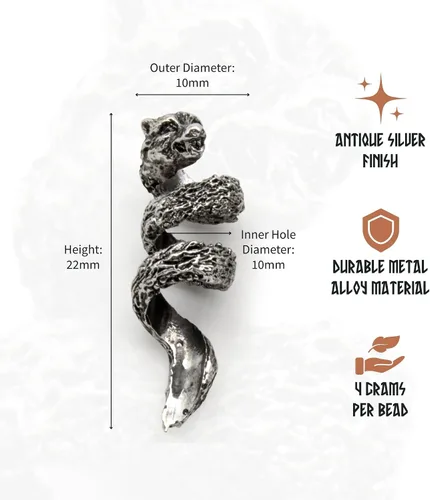 Vista 14 de Viking Beard Bead Coil Set (8-Pack) - Norse Rings for Hair, Dreads & Beards