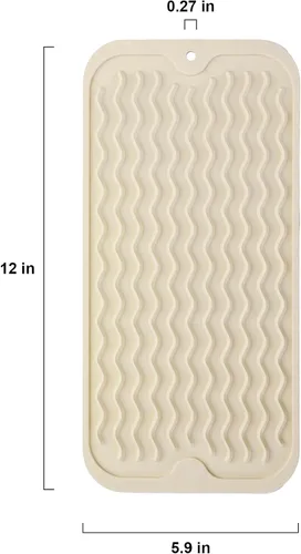 Vista 2 de Tapete de silicona para secado de platos para múltiples usos, fácil de limpiar, ecológico, tapete escurridor de platos resistente al calor