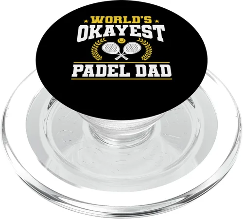 Vista 7 de Worlds Okayest Padel Dad Fathers Day Racquet Paddle PopSockets Adhesive PopGrip