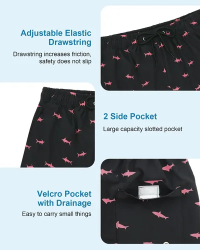 Vista 3 de American Trends Traje de baño para hombre, de secado rápido, con forro de compresión