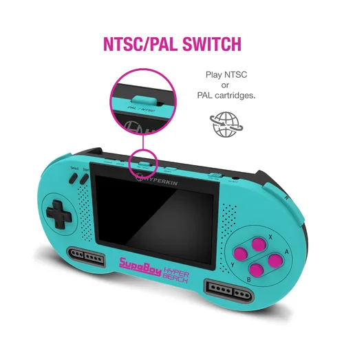 Vista 6 de Hyperkin SupaBoy Portable Pocket Console for Super NESSuper Famicom (Hyper Beach) - Super NES