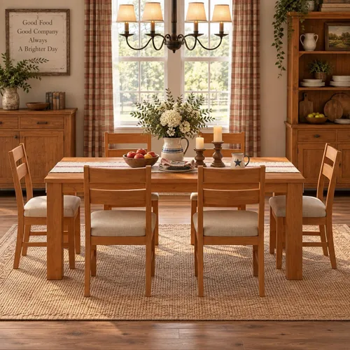 Vista 4 de CABIHOME Large 63" Dining Table for 4-6, Farmhouse Wood Kitchen Table Gris (rustic gray)