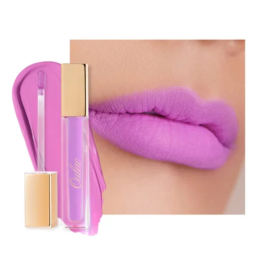 Vista 33 de Oulac Lápiz labial mate rosa para mujeres, lápiz labial líquido duradero de color rosa intenso, color de labios de alto impacto con cobertura total