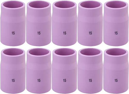 Vista 4 de RIVERWELD TIG - Boquilla de alúmina con lente de gas, vasos de cerámica Jumbo de gran diámetro 53N87 12# 3/4 pulgadas 53N88 5/8 pulgadas #10 53N89