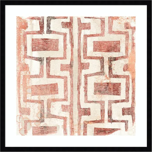 Vista 16 de Amanti Art Lienzo decorativo para pared, 24 x 24 pulgadas, diseño de tierra roja en V de June Erica Vess, arte abstracto para pared, decoración
