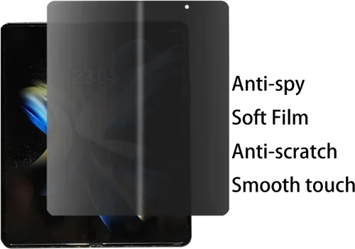 Vista 3 de Protector de pantalla antirreflejo antiespía para Samsung Galaxy Z Fold 4 5G 2022, privacidad exterior interior mate suave película antiarañazos