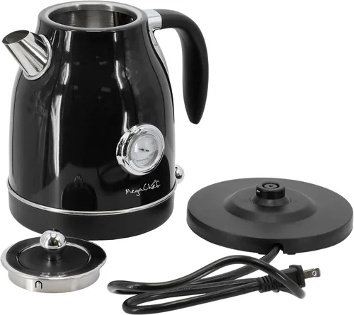 Vista 3 de MegaChef Tetera eléctrica de 1.7 litros y tostadora de 2 rebanadas (Negro)