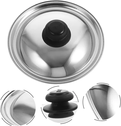 Vista 5 de DOITOOL Tapa de sartén de cúpula universal tapa de olla cubierta de metal para olla Wok vaporera acero inoxidable estilo aleatorio