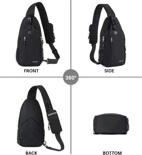 Vista 9 de BOSTANTEN Bolso bandolera, mochila cruzada para el hombro, bolsa de pecho para hombres y mujeres, viajes, senderismo, mochila casual