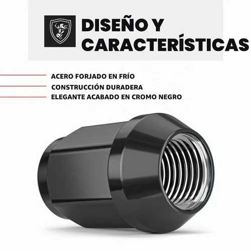 Vista 4 de White Knight 1/2"-20 Tuercas de llanta de bellota de pieza sólida (SIN tapa) para ruedas selectas del mercado de repuestos y de fábrica, fáciles