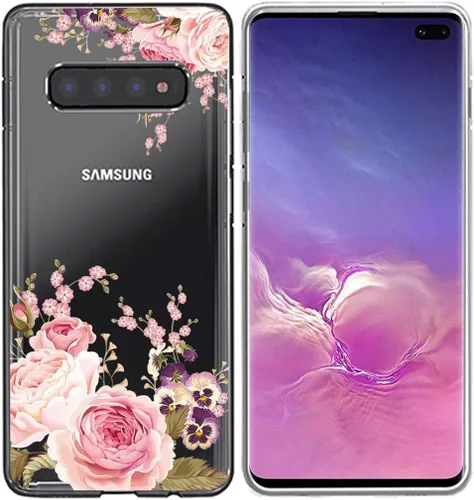 Vista 8 de Funda para Galaxy S10 Plus, para Samsung S10+ Funda de silicona TPU absorbente de golpes con mariposa transparente para Samsung Galaxy S10 Plus