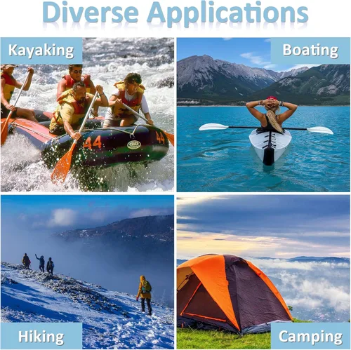 Vista 5 de Bolsa seca impermeable de 30D nailon - Adecuada para senderismo, kayak y rafting - Bolsa de almacenamiento impermeable portátil con cierre de rollo