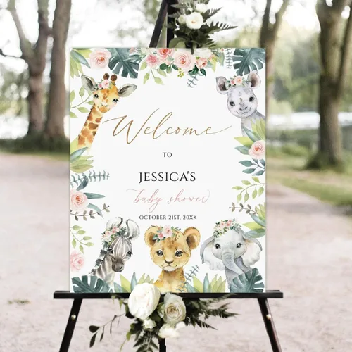 Vista 15 de Cartel de bienvenida de cactus para baby shower, suculenta baby shower