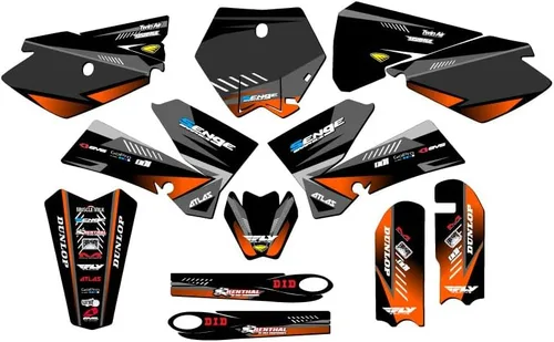 Vista 14 de Kit de base gráfica SX 105 Surge Black Senge 2006-2012 compatible con KTM