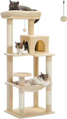 Vista 29 de PETEPELA Árbol de gato de 69 pulgadas de alto para gatos grandes de interior, torre para gatos adultos con hamaca grande, torre de árbol trepador