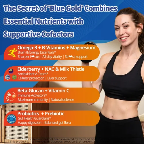 Vista 6 de Gomitas orgánicas de espirulina azul Chlorella, superalimentos y excelente fuente de alta ficocianina vegana, clorofila, complejo B, minerales