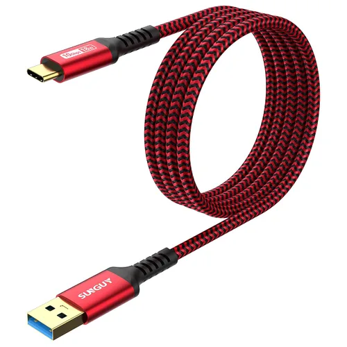 Vista 16 de SUNGUY Cable USB C para Android Auto de 10 Gbps, 1.5 pies 3A USB 3.1 Gen 2, carga rápida y transferencia de datos, cable USB C CarPlay, compatible