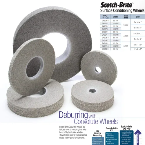 Vista 5 de Scotch-Brite(TM) EXL PRO rueda de rebarbado, 6 x 1 x 1, 1