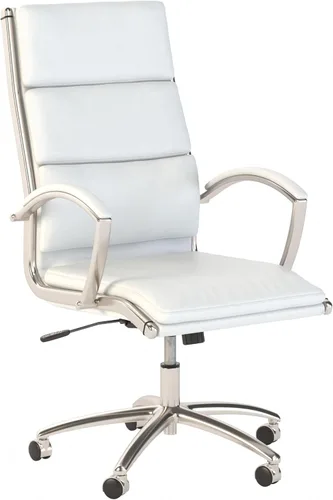 Vista 9 de Bush Business Furniture Silla ejecutiva Echo de cuero con respaldo alto en gris claro