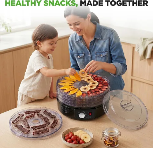 Vista 7 de NutriChef - Máquina deshidratadora de alimentos, ideal para carne seca, carnes, champiñones, frutas y verduras, sin BPA y deshidratación uniforme, 5