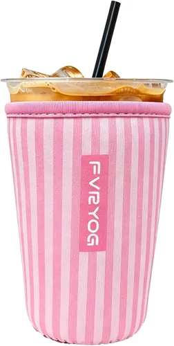 Vista 201 de Reusable Insulated Neoprene Iced Coffee Sleeves for Iced Coffee Cups, Coffee Coolies sleeves for Iced & Hot Drinks