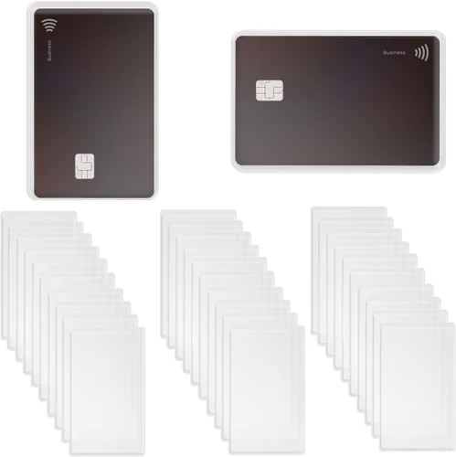 Vista 8 de 100 fundas protectoras impermeables para tarjetas de crédito, licencia, identificación, tarjeta de visita y seguridad social, fundas verticales