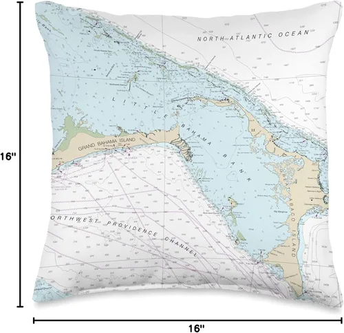 Vista 4 de 15 Degrees East Nautical Chart-Abaco Islands, Bahamas, Caribe, 16 x 16, multicolor
