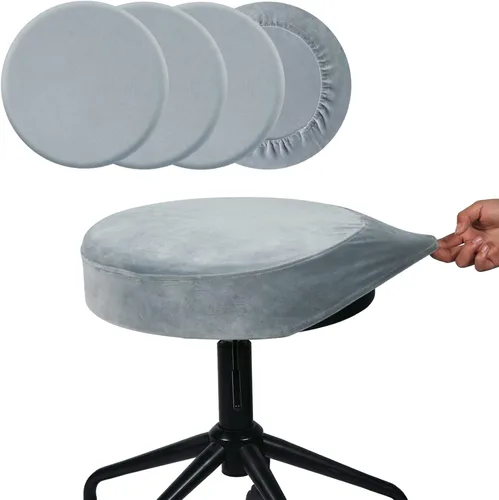 Vista 25 de SINOSSO Funda para taburete de bar, terciopelo súper suave de diámetro.11-13 pulgadas, redonda, elástica, lavable, a prueba de polvo para muebles