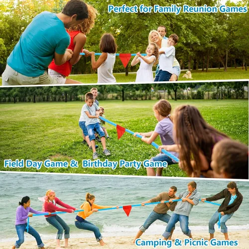 Vista 7 de CWLAKON Cuerda de tira y afloja para niños y adultos, juegos de fiesta de cumpleaños de reunión familiar, para el día de campo, campamento al aire