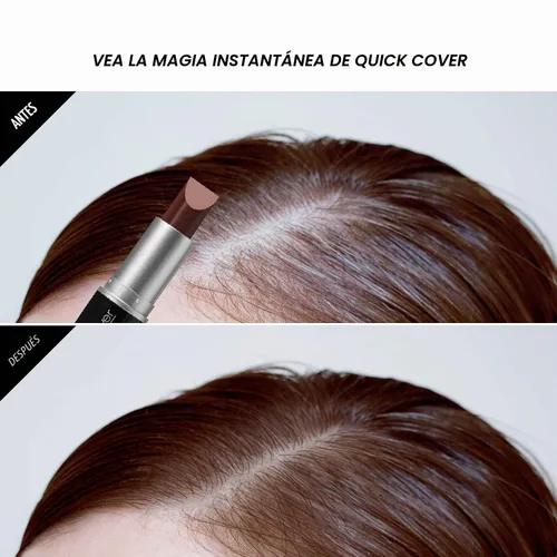 Vista 5 de RED by Kiss - Barra de retoque de raíz de cobertura rápida, resistente al agua, corrector temporal de cabello gris con cepillo para raíces y barba