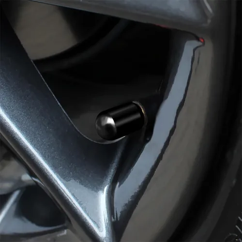 Vista 6 de Osilly Tapones para válvulas de neumáticos de automóvil, 4 tapas de vástago de válvula de aleación de aluminio, tapas de válvula de aire