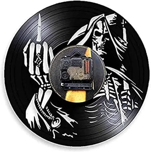 Vista 2 de Reloj de pared con luz LED de dedo medio para pared, disco de vinilo, regalo para los amantes de 12 pulgadas (11.8 in)