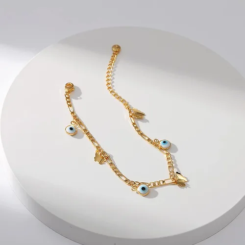 Vista 56 de Delicadas pulseras de oro para mujer, chapado en oro 18, ajustable, mal de ojo, mariposa, cuentas, perla, corazón, turquesa, hecha a mano para mujer