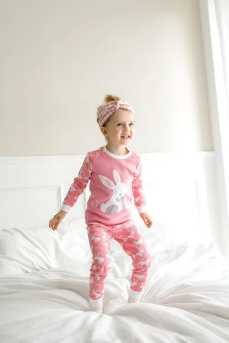 Vista 2 de VAENAIT BABY 12M-12Y Niños Niños Niños Niñas Animal Camión Conejo Personaje 100% Algodón Pijama Conjunto