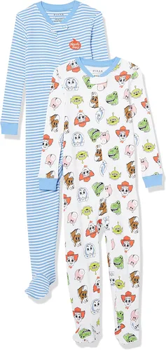 Vista 17 de Amazon Essentials Disney Marvel Star Wars - Pijama unisex de algodón con pies para bebés y niños pequeños, paquete múltiple